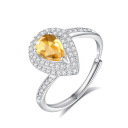 Citrine Teardrop Ring