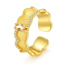 Citrine Brushed Gold Ring