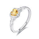 Citrine Heart Ring