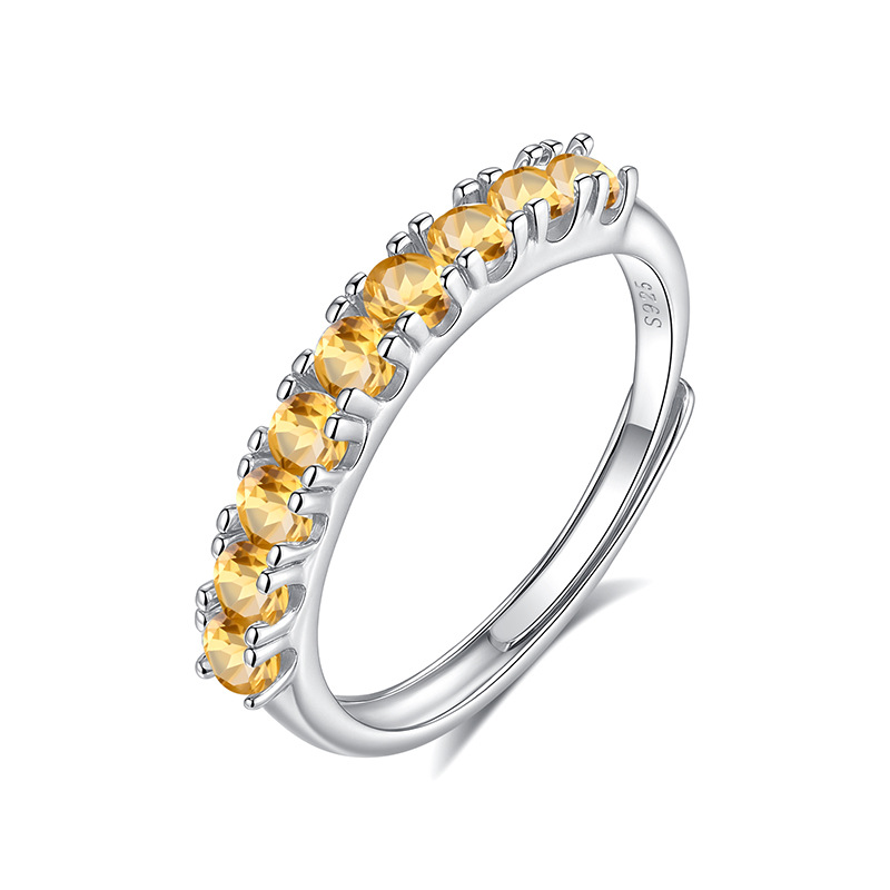 18K Gold Plated Crystal Band – Peridot Stacking Ring in Sterling Silver