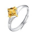Citrine Square Ring