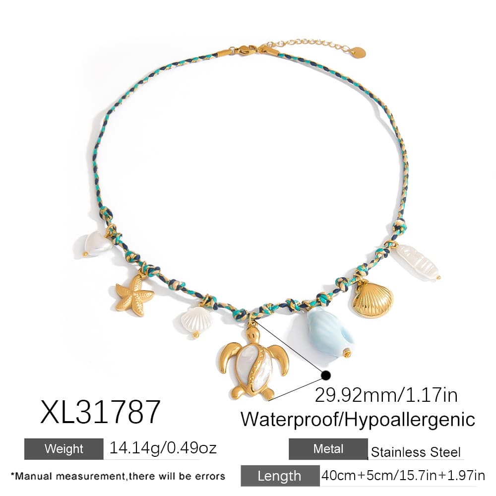 Best Shell Necklace for Summer – 18K Gold Mermaid Tail & Seashell Pendant