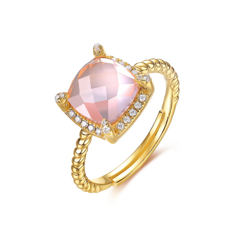 Amethyst ring in square bezel setting for February birthstone