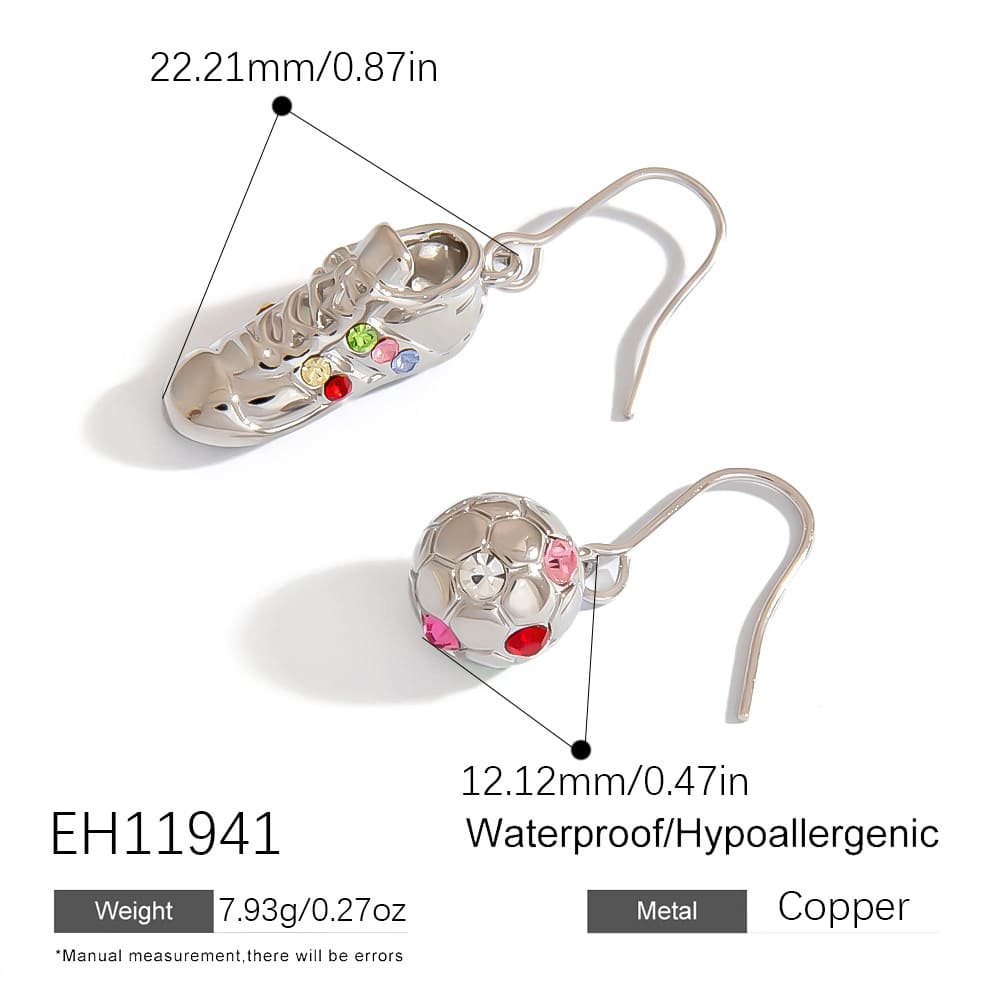 Asymmetrical Earrings – 925 Silver Studs with Surfer & Skater Miniatures (3 Styles)