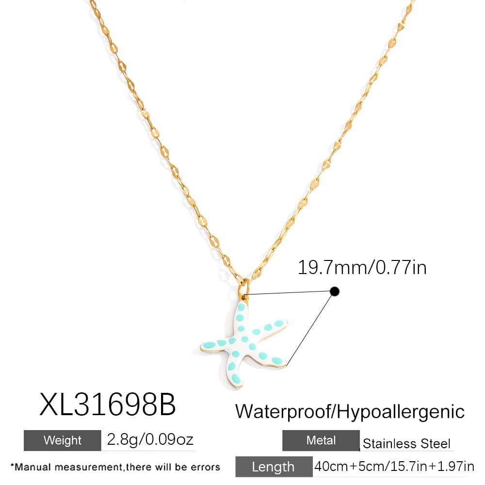 Trending Necklaces for Women – Minimalist Tropical Fish & Starfish Pendant Choker