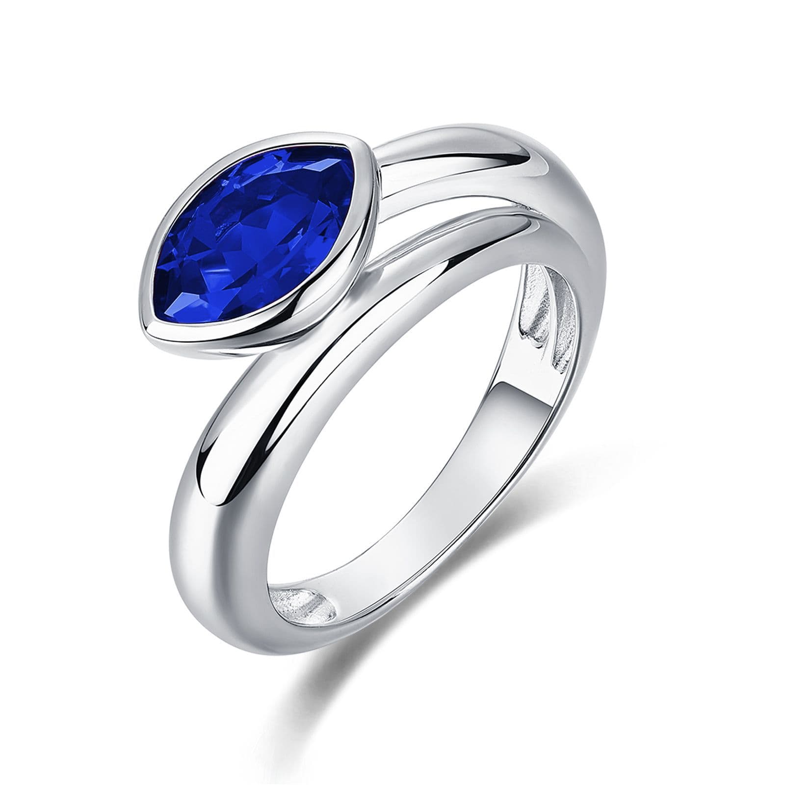 S925 Sterling Silver Oval Sapphire Ring – September Birthstone