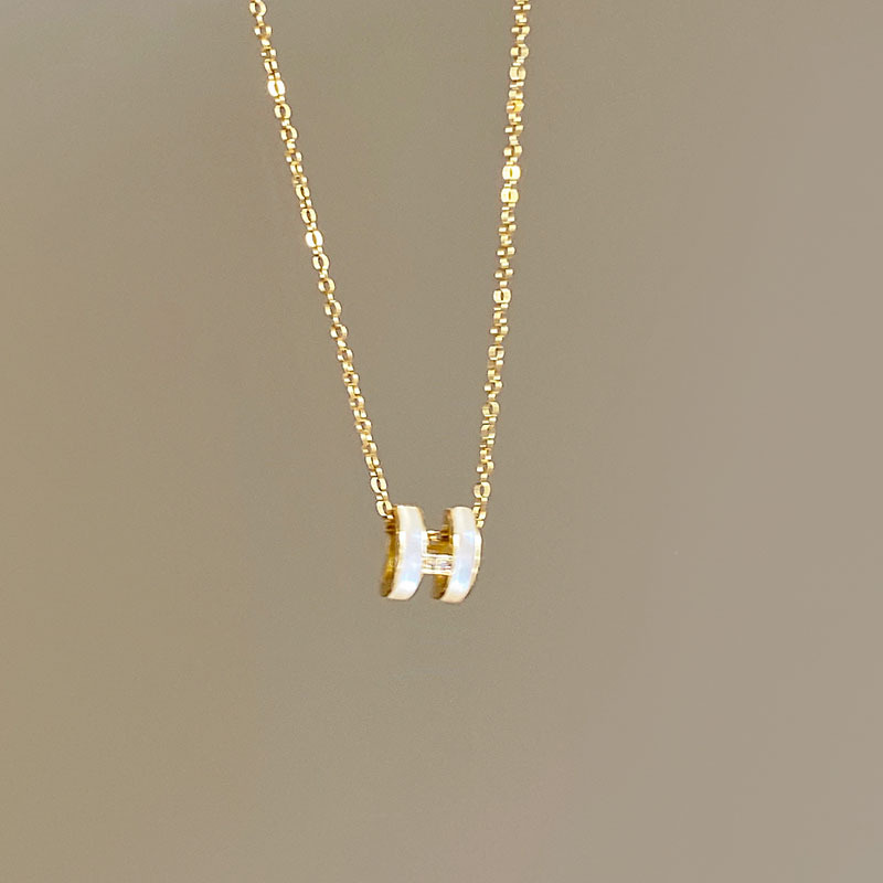 Pendant Necklace – 3D  H Stainless Steel Initial Pendant for Women