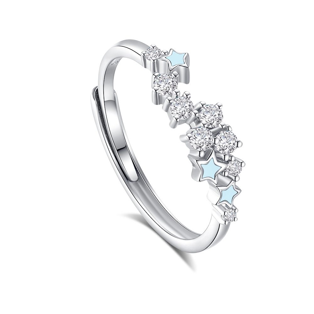 Women’s constellation-inspired glowing ring in S925 silver