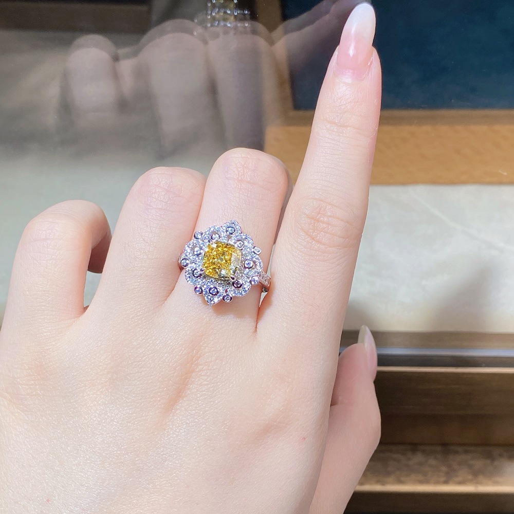 Full Pavé Aquamarine Zircon Ring in S925 Sterling Silver – March Birthstone