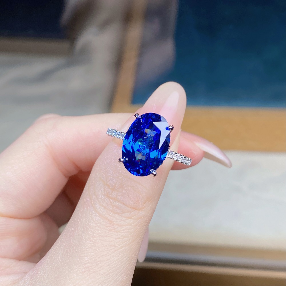 Radiant Ice-Flower Cut Aquamarine Ring in S925 Sterling Silver – Elegant March Birthstone Jewelry