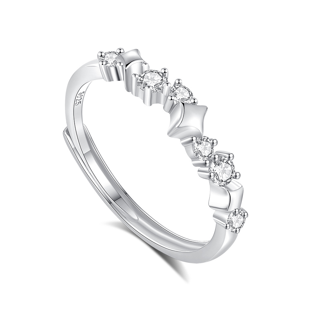 Women’s S925 adjustable open couple ring with minimalist style