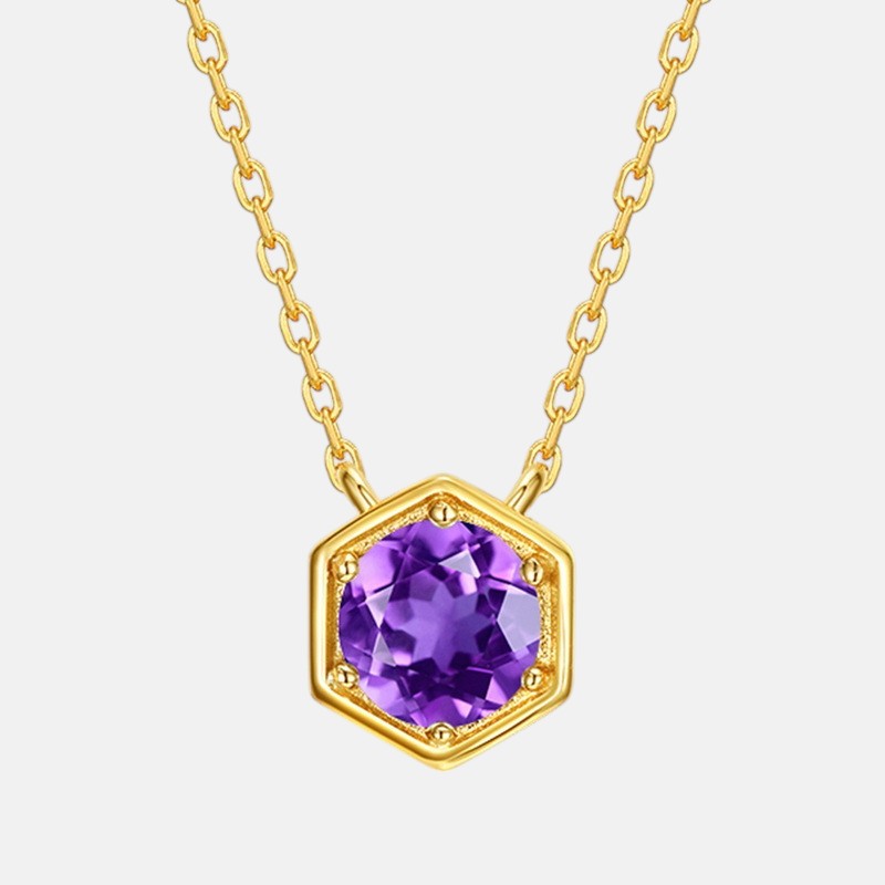 February Birthstone Necklace – Amethyst Gemstone Gift under $80