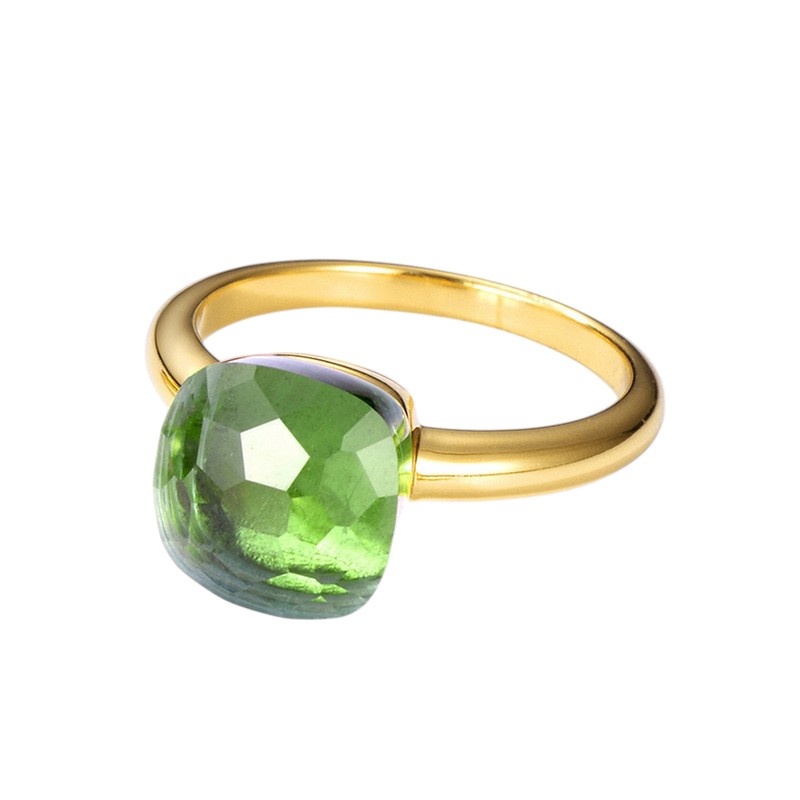 Green-purple crystal gemstone ring – colorful birthstone look