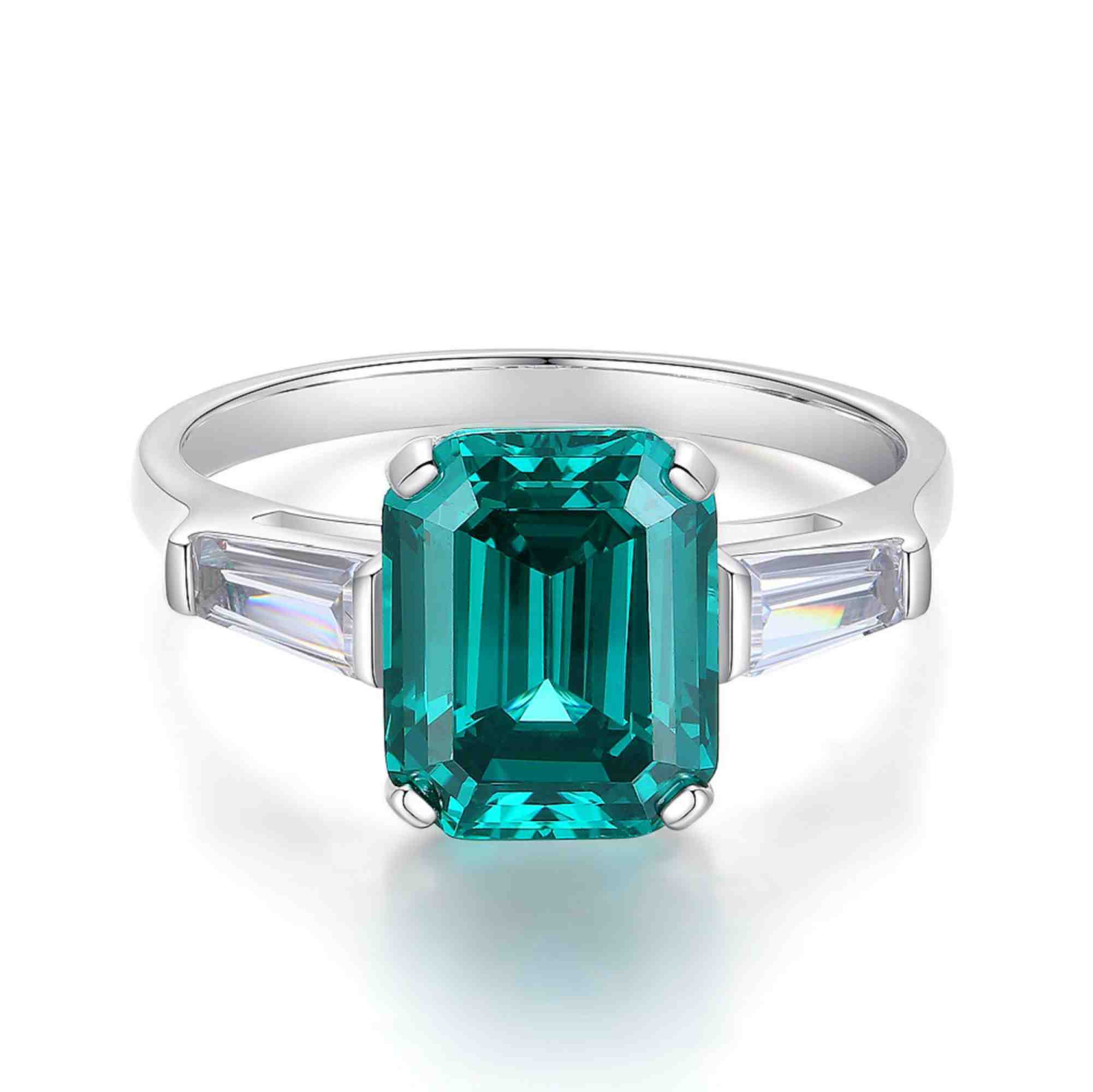 6 Carat Aquamarine Engagement Ring – S925 Sterling Silver CZ Ring