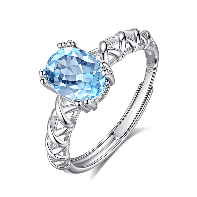 Natural Topaz Ring – S925 Sterling Silver Gemstone Elegance