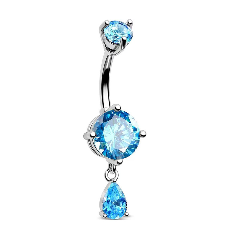 Multi-Color CZ Surgical Steel Belly Rings – Sexy Curved Barbell Navel Jewelry