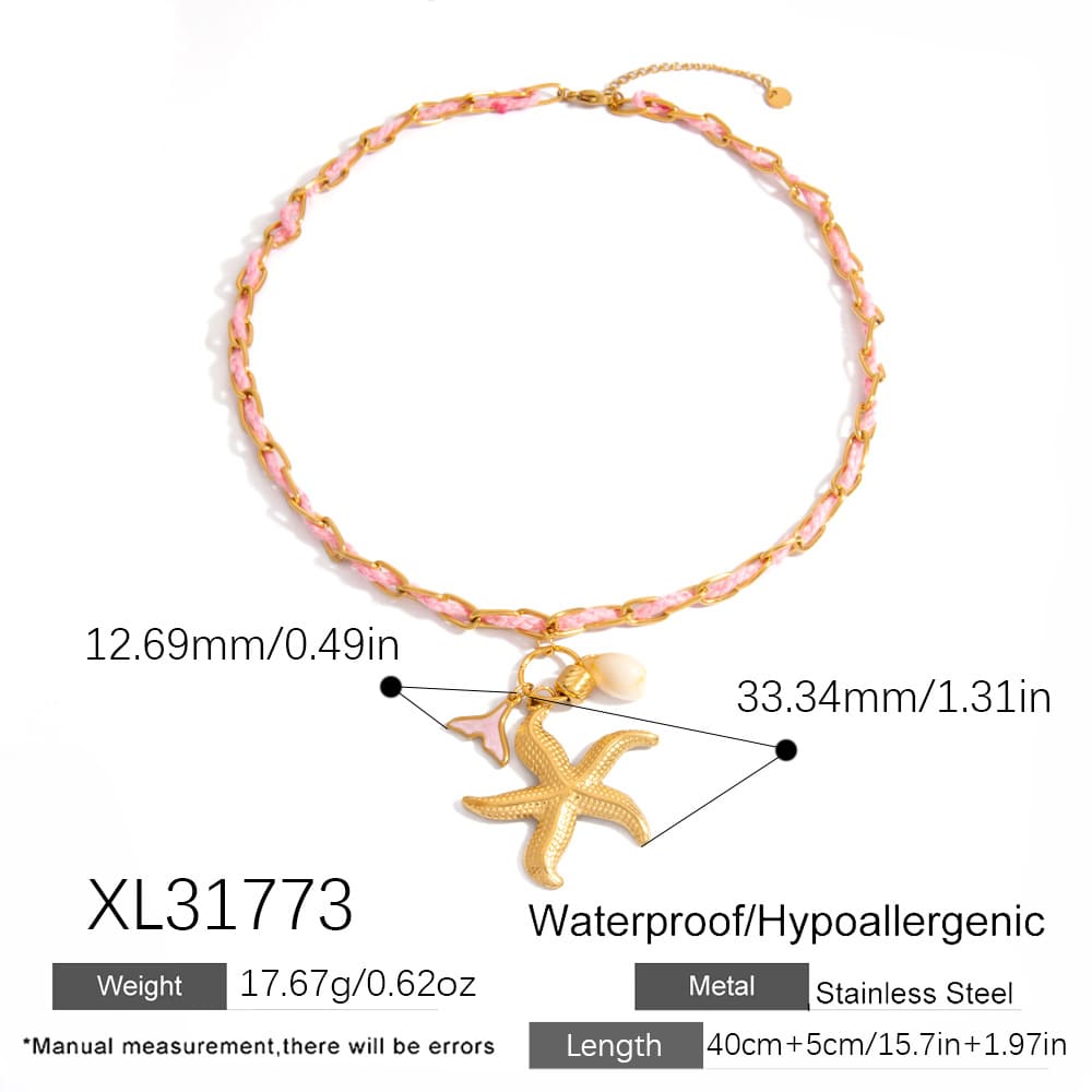 Christmas Gift Necklace – DIY Natural Stone Beach Shell & Starfish Choker