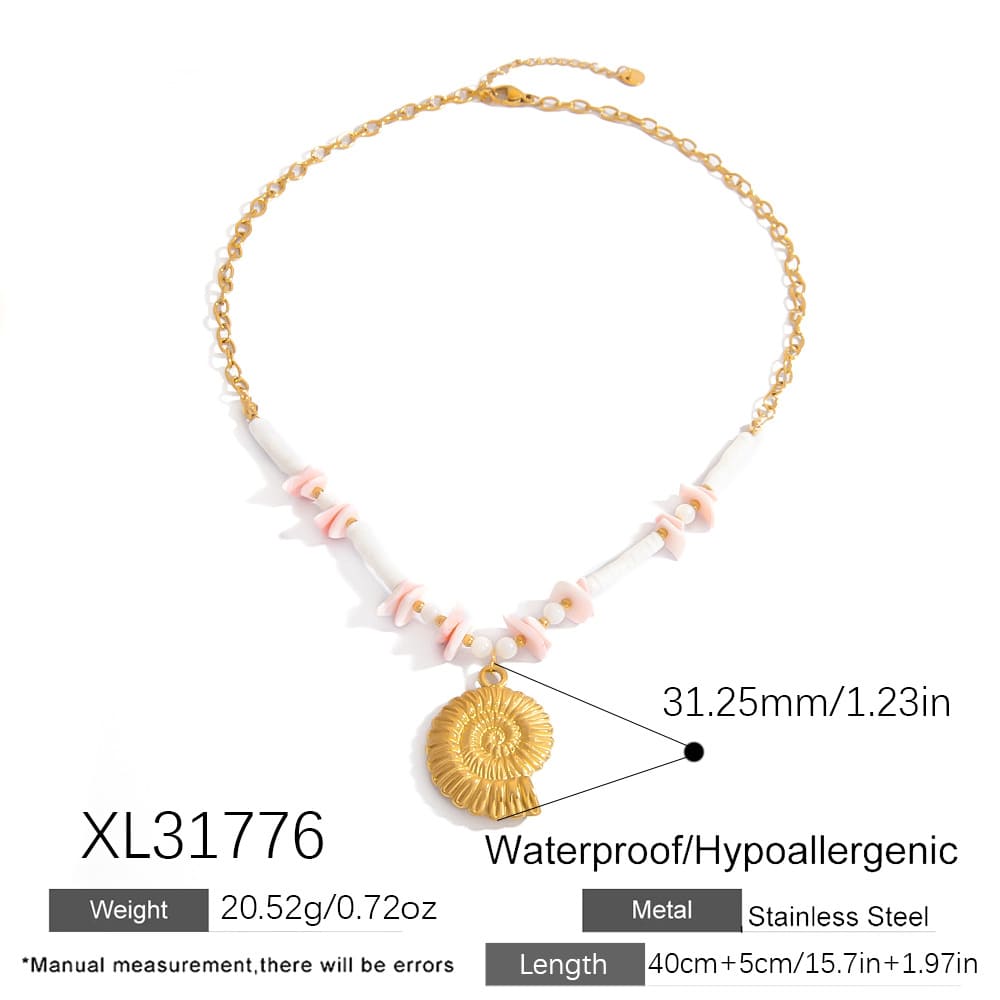 Discount Gold Necklaces – Bold Ocean Creature Pendant with Braided Cord