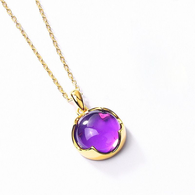 Amethyst purple gemstone necklace gift box display
