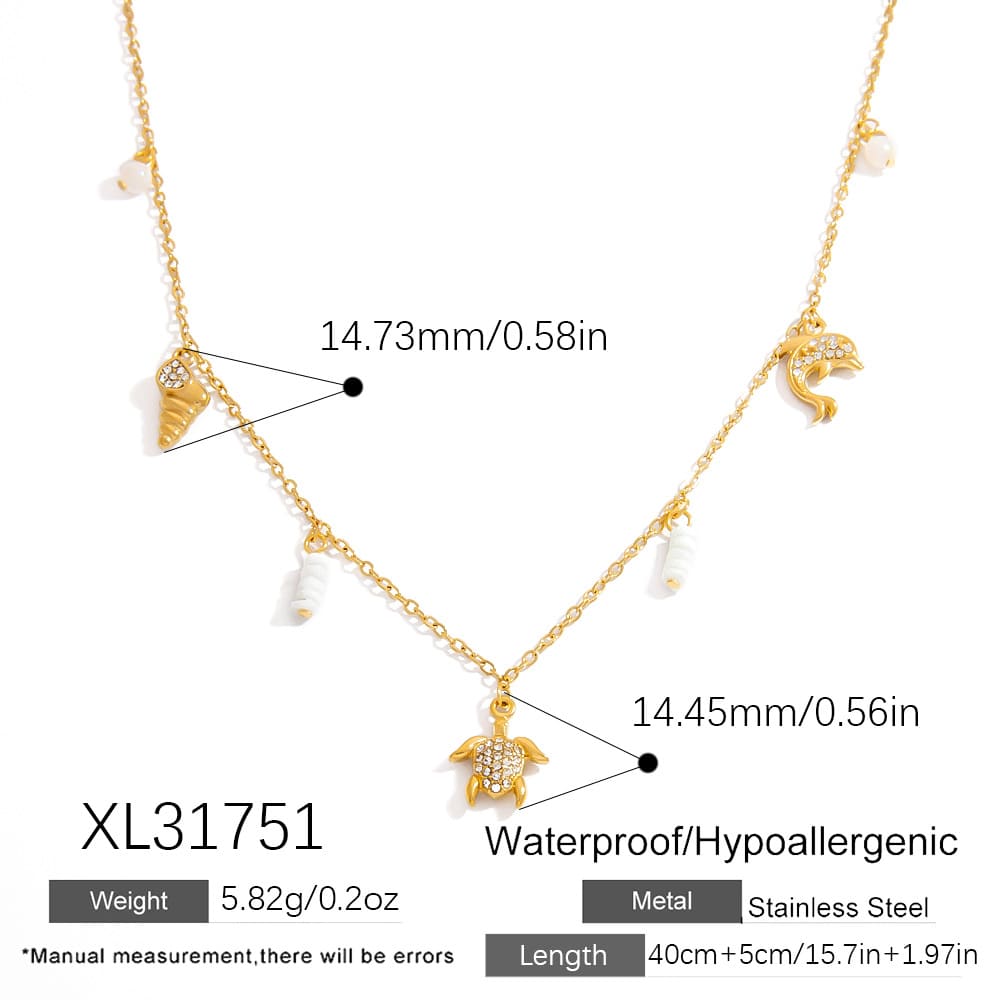 Everyday Necklace Deals – Elegant Ocean Pearl, Starfish & Shell Choker