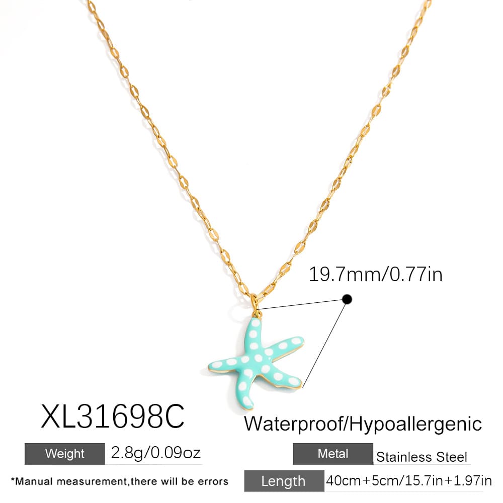 Trending Necklaces for Women – Minimalist Tropical Fish & Starfish Pendant Choker