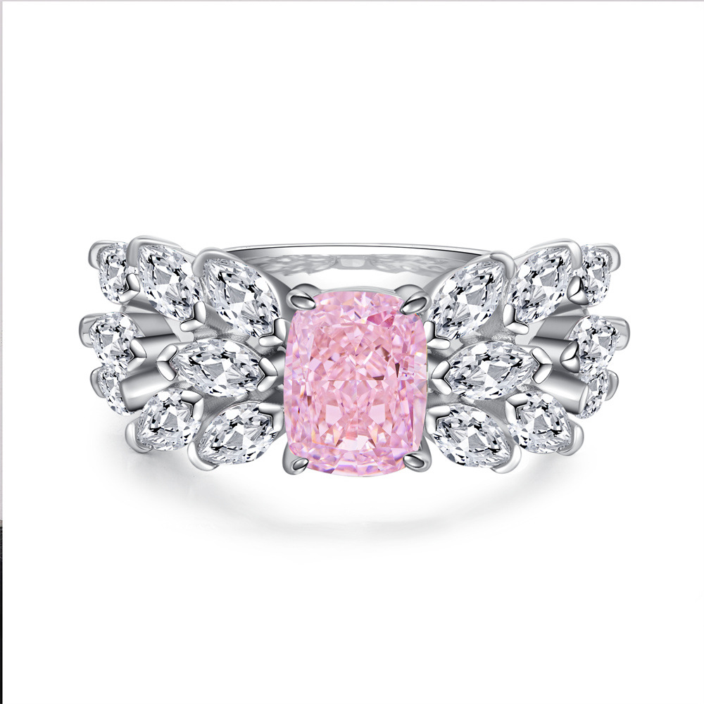 March Birthstone Ring | Radiant Teardrop Aquamarine in Feather Silver Setting