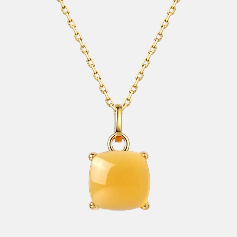 February Birthstone Necklace – Amethyst Gemstone Pendant in Gold-Plated Sterling Silver