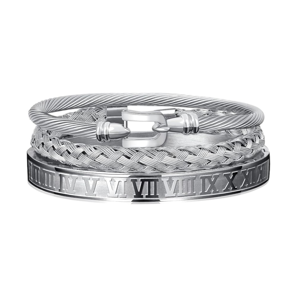 Men's Gold Plated Stacking Bracelet