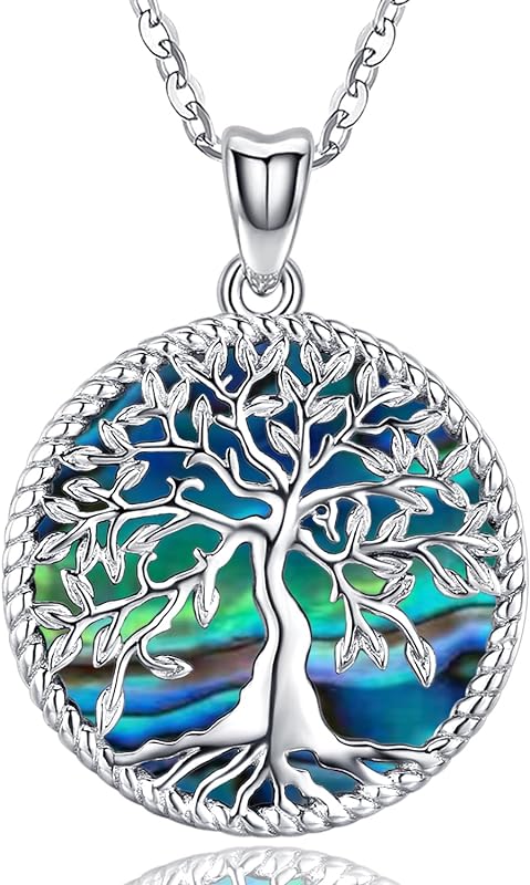 S925 Sterling Silver Tree of Life Gemstone Pendant Necklace-Birthstone Jewelry