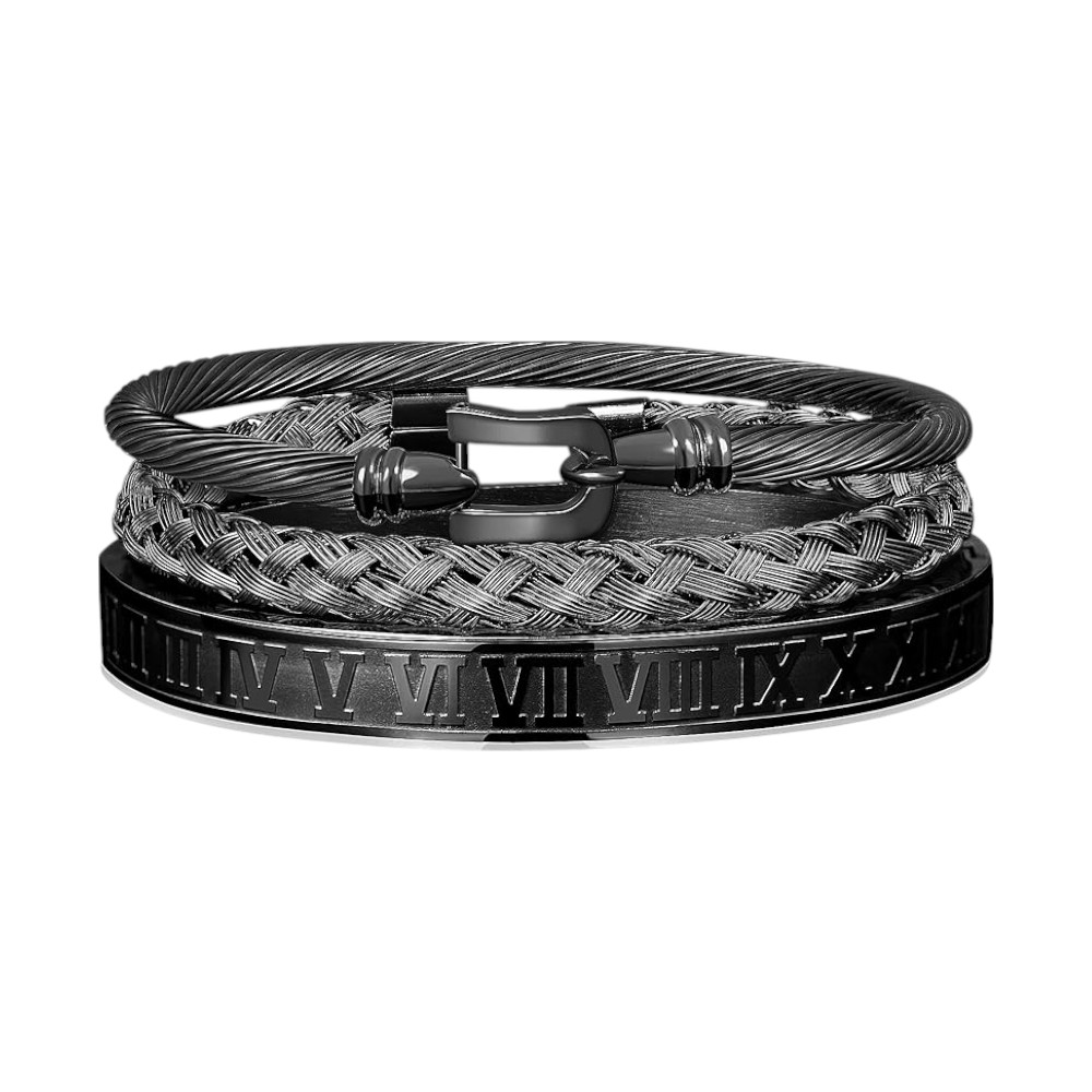 Men's Gold Plated Stacking Bracelet