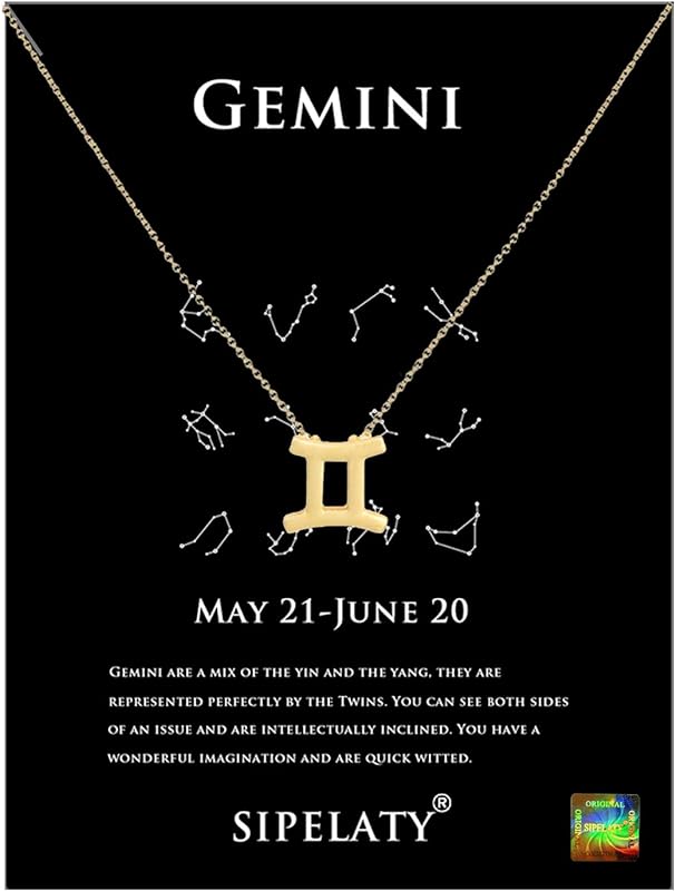 12 Constellation Gold Pendant Necklace with Diamonds -Birthstone Jewelry