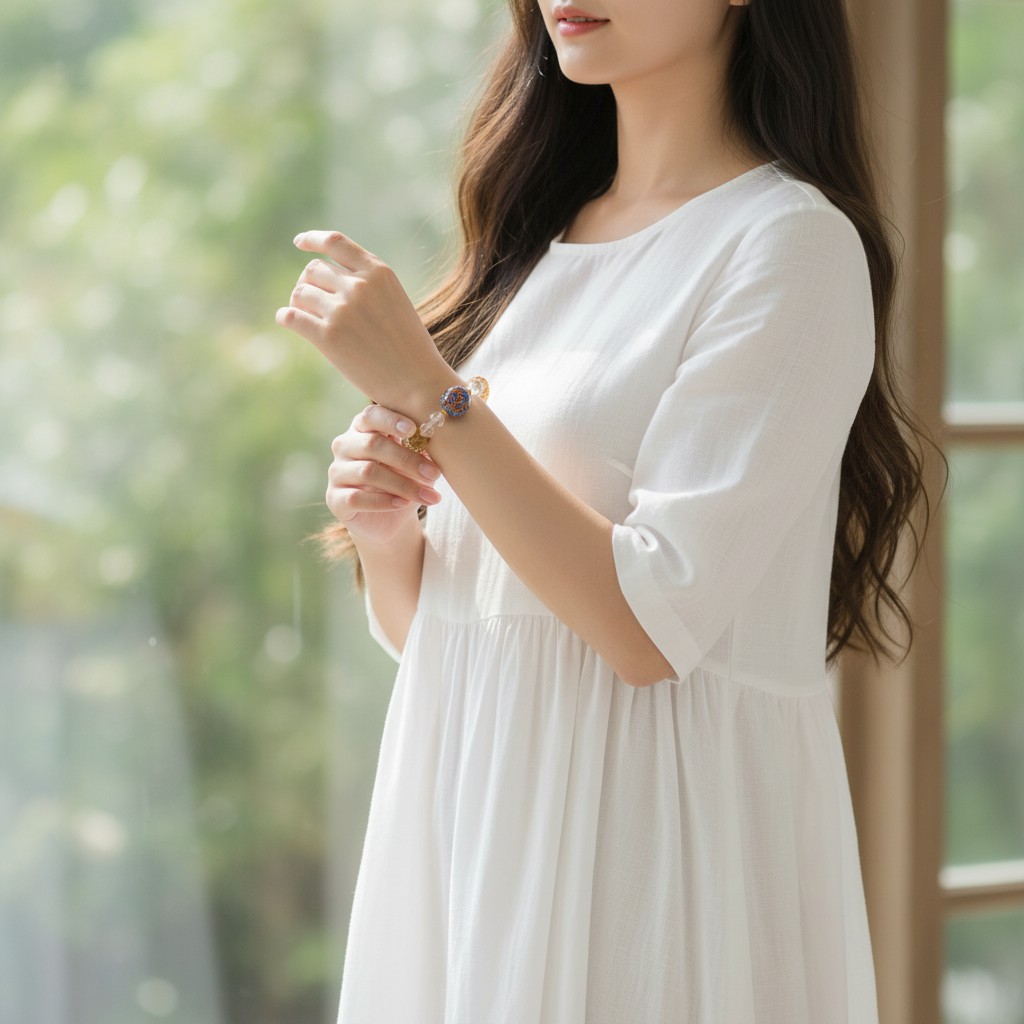 Women’s Crystal Bracelet – Elegant Natural Crystal Bead Bracelet