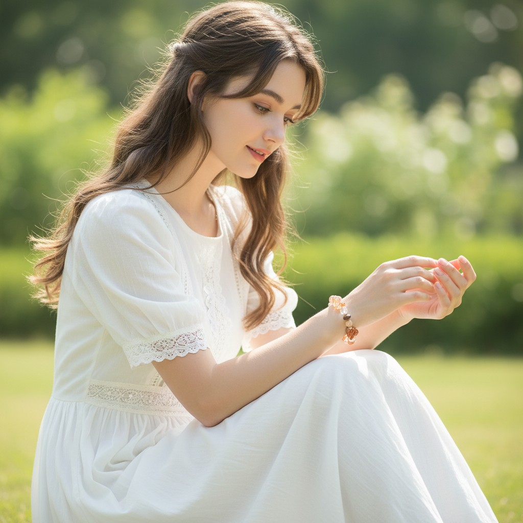 Women’s Crystal Bracelet – Natural Crystal Bead Bracelet for Everyday Wear