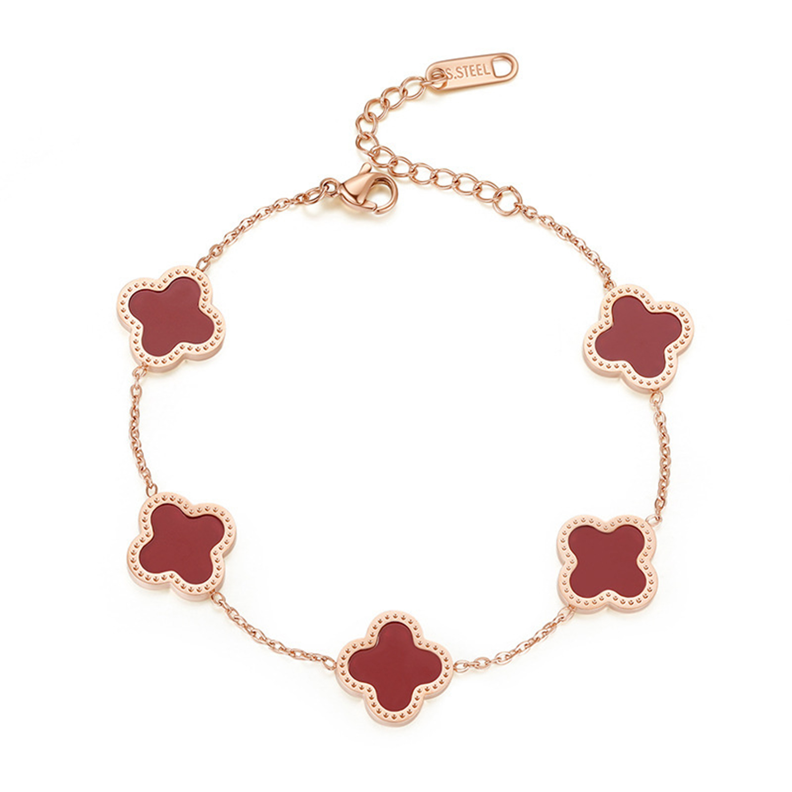 Four-Leaf Clover Five-Flower Bracelet 18k Rose Gold Bracelet