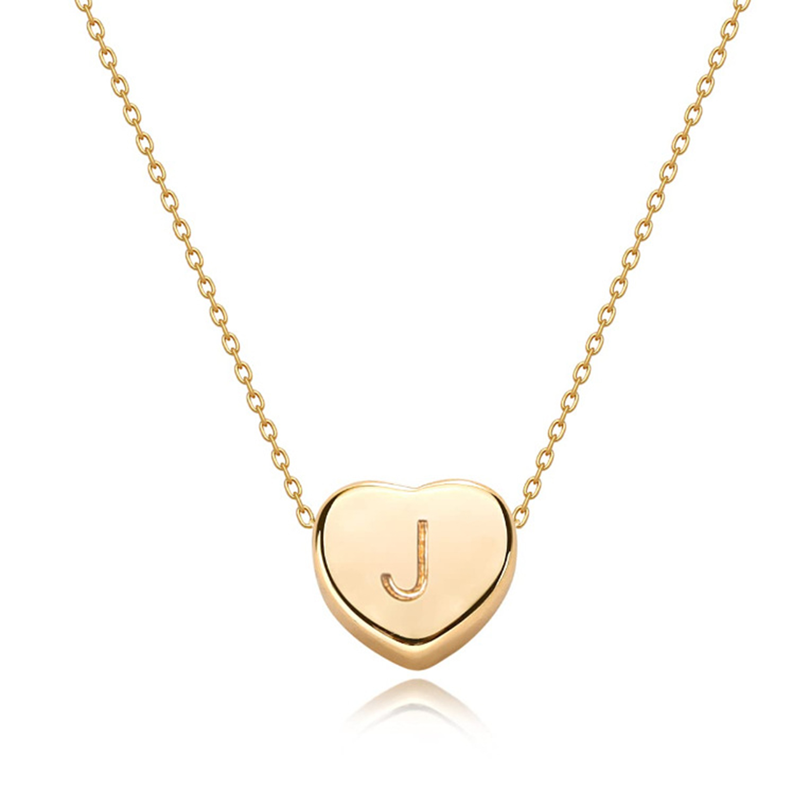 Gold Plated Handmade Dainty Letter Heart Necklace-Birthstone Jewelry