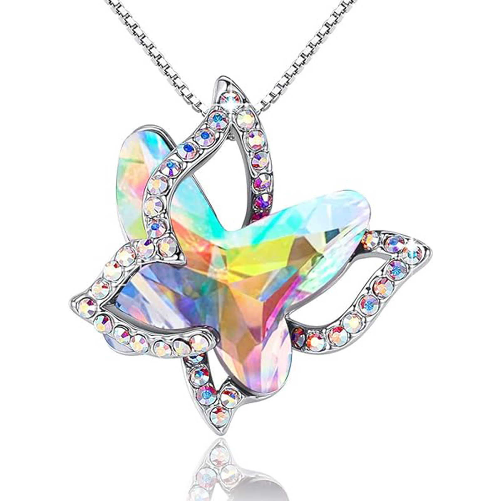 April Birthstone Butterfly Birthstone Crystal Necklace-Aries Birthstone-Birthstone Jewelry