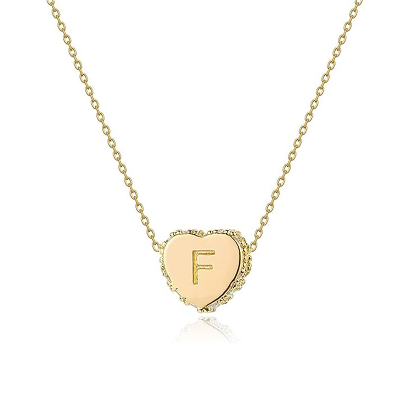 Gold Plated Handmade Dainty Letter Heart Necklace-Birthstone Jewelry