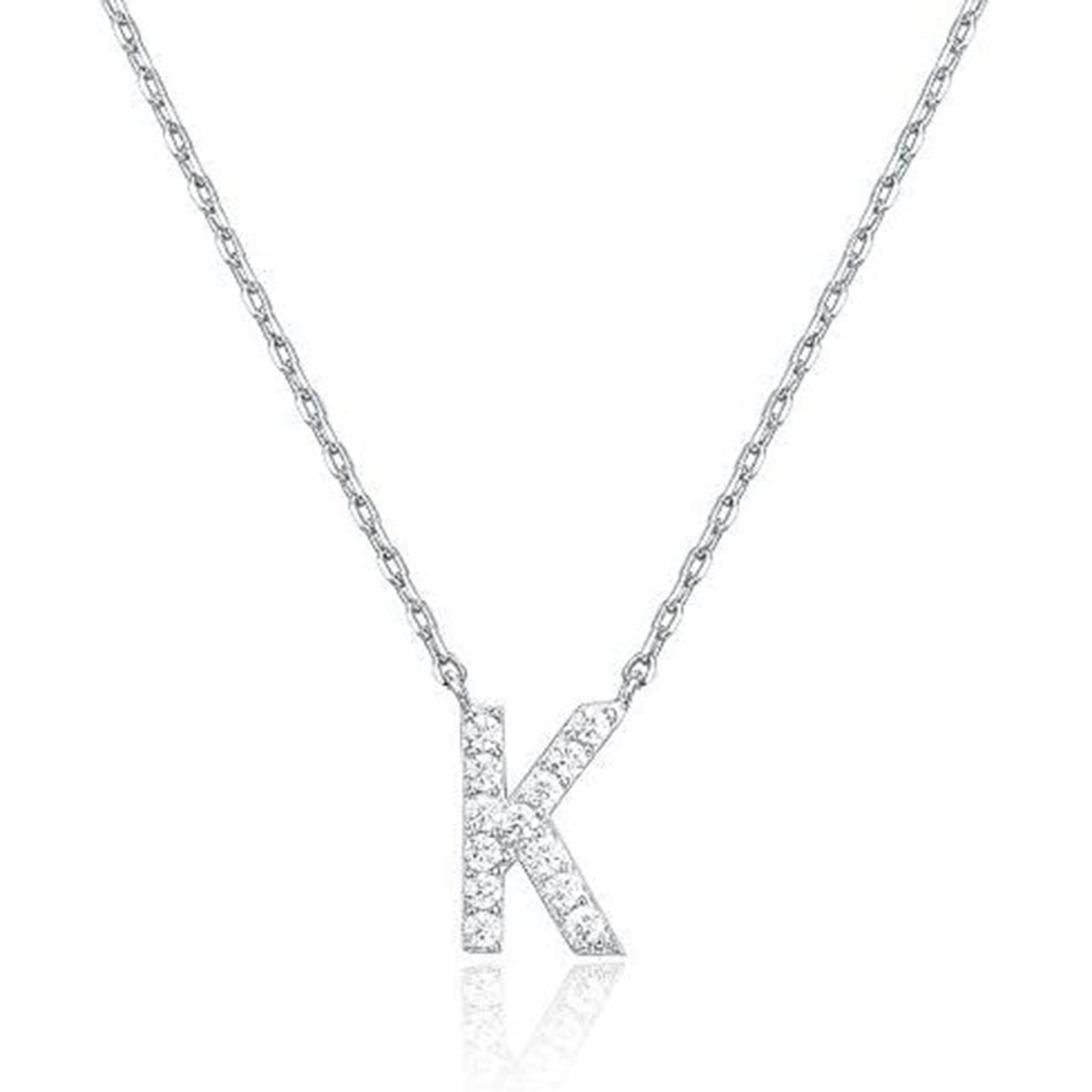 Cubic Zirconia Necklace A Letter Necklace For Her-Birthstone Jewelry