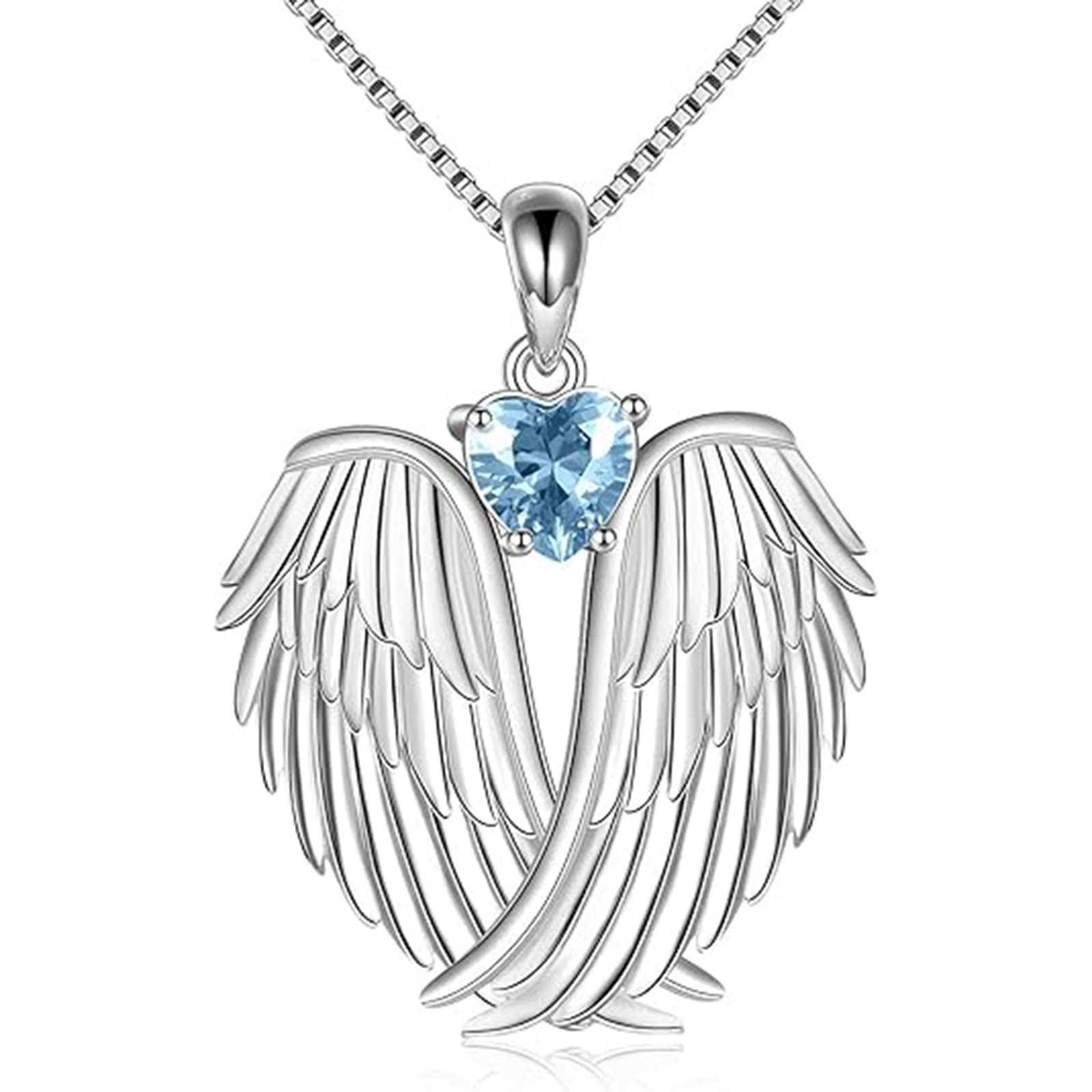 December Birthstone Angel Pendant Necklace l  Christmas Jewelry Gifts