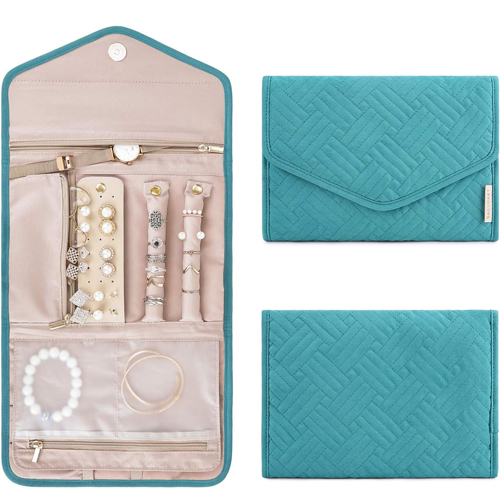 Travel Jewelry Organizer Case Foldable Jewelry Roll-Birthstone Jewelry