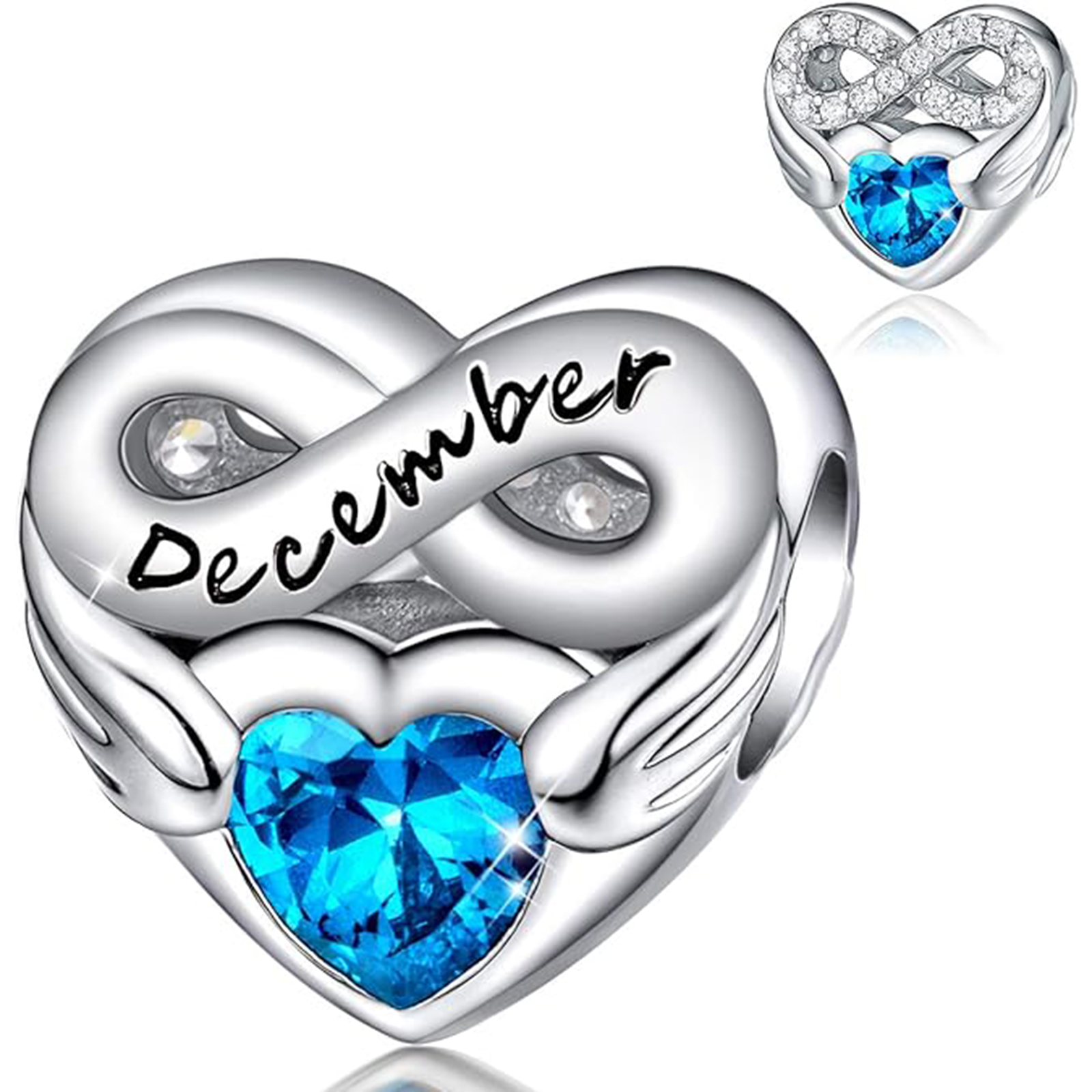 December Blue Topaz Heart Charm Bracelet – Infinite Love Gift