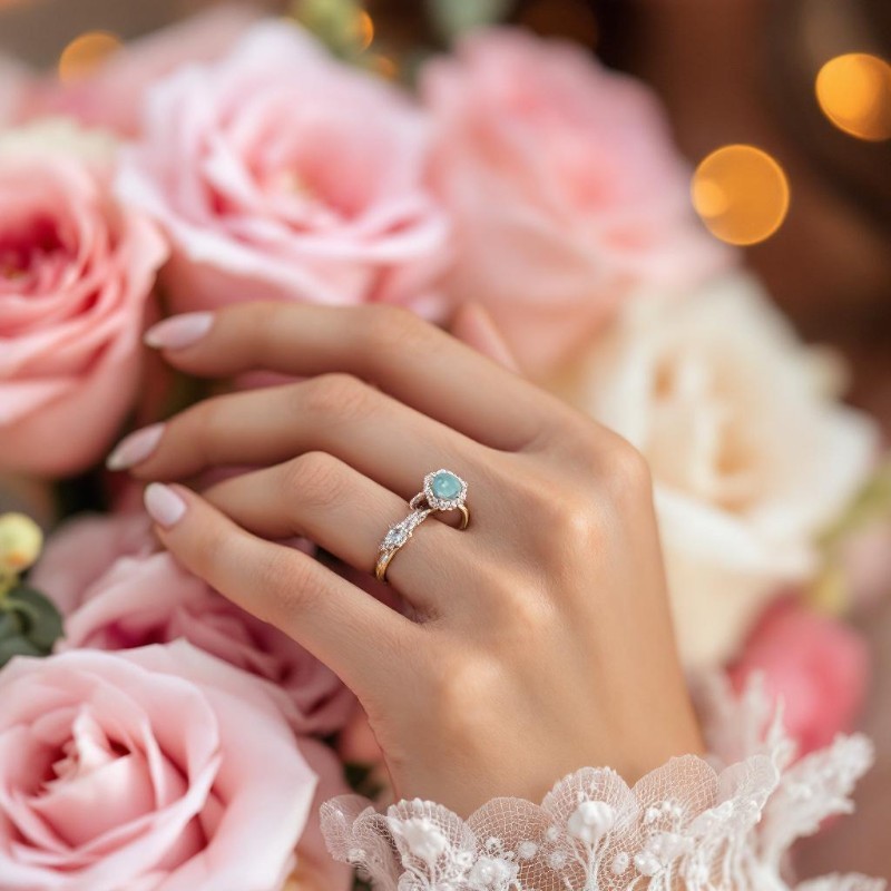 Moss Agate Engagement Ring – Natural Square Gemstone in Sterling Silver-Birthstone Jewelry