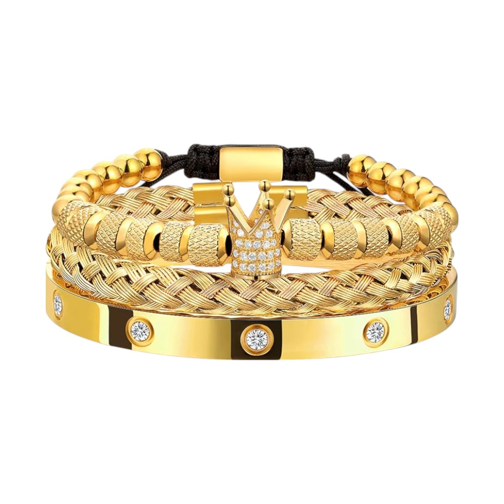 Men's Gold Plated Stacking Bracelet