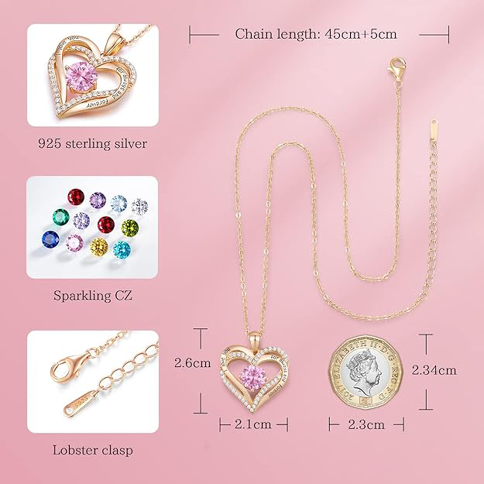 October  Birthstone Birthstone Pendant Necklace-Birthstone Jewelry