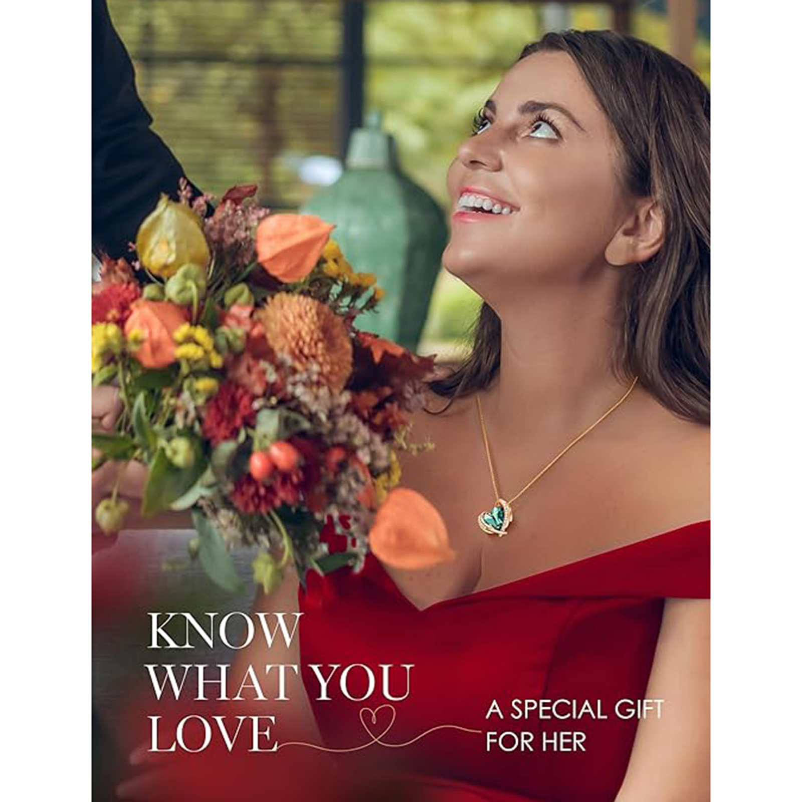 May Birthstone Heart Pendant Necklaces Rose Crystals Birthstone-Gemini Birthstone-Birthstone Jewelry