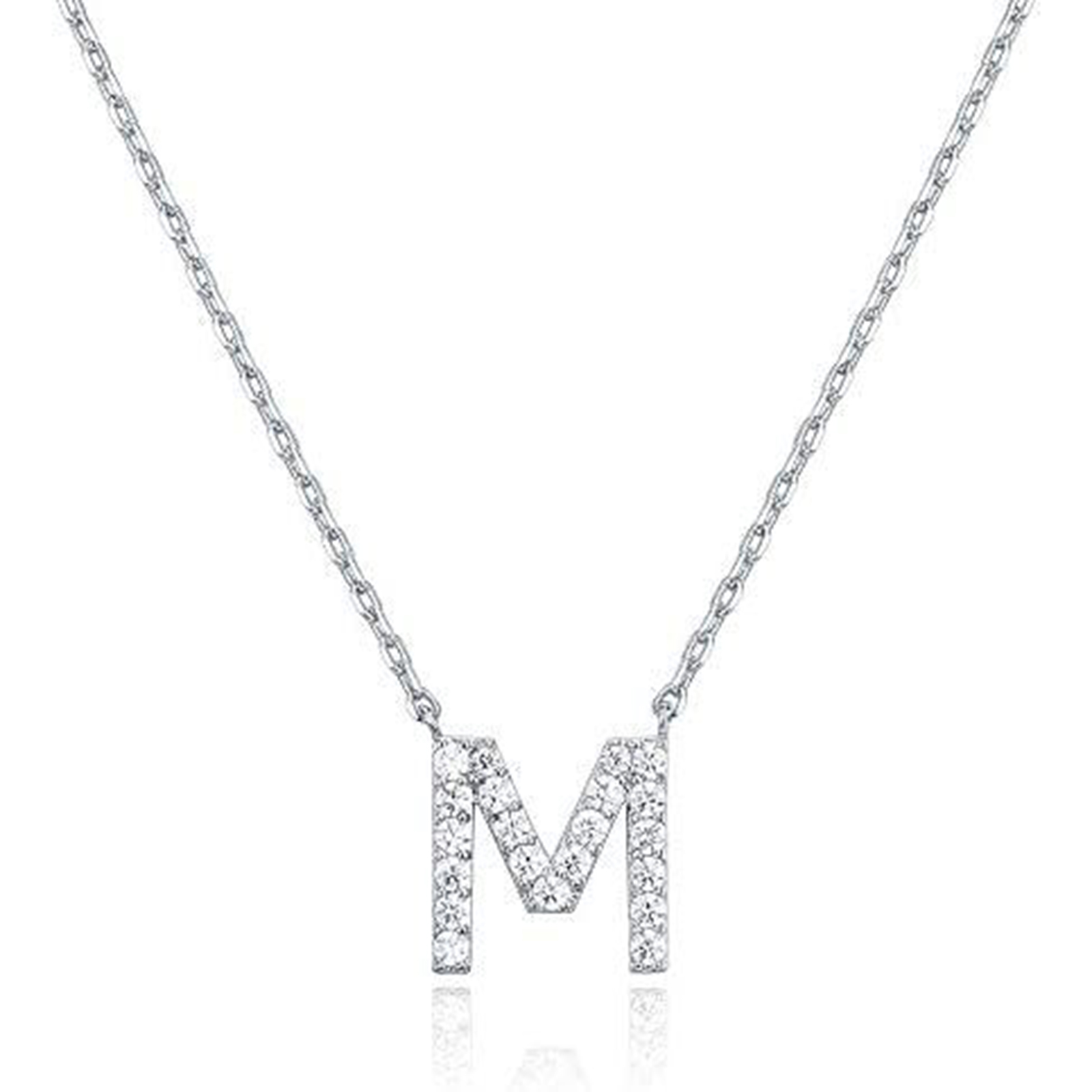 Cubic Zirconia Necklace A Letter Necklace For Her-Birthstone Jewelry