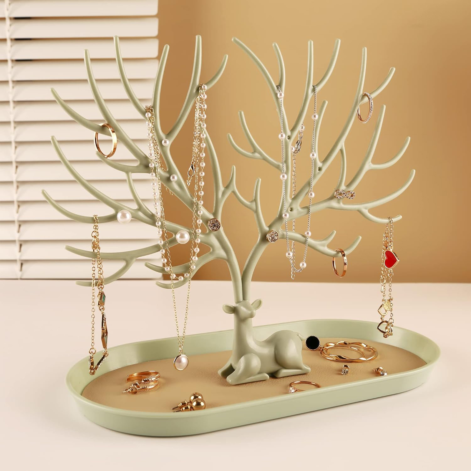 Antler Jewelry Stand – Aluminum Handle Hanging Organizer
