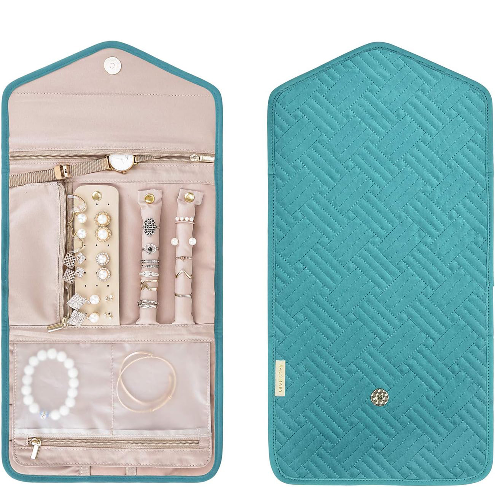 Travel Jewelry Organizer Case Foldable Jewelry Roll-Birthstone Jewelry