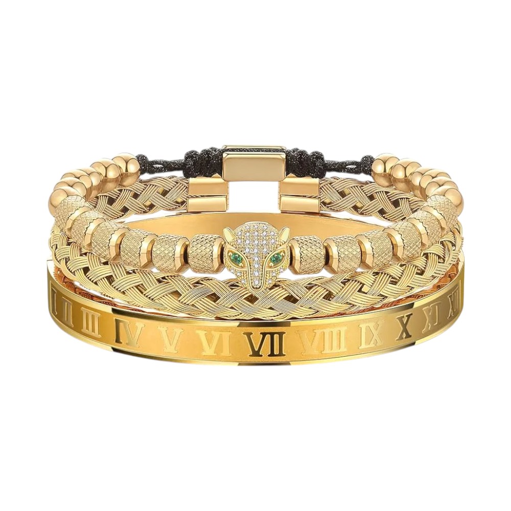 Men's Gold Plated Stacking Bracelet