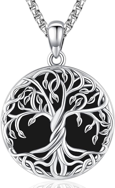 S925 Sterling Silver Tree of Life Gemstone Pendant Necklace-Birthstone Jewelry